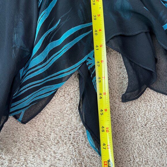 Eva Blue Dress Womens M Blue Floral Tropical Beaded Midi Y2K Whimsygoth Fairy - Picture 8 of 12